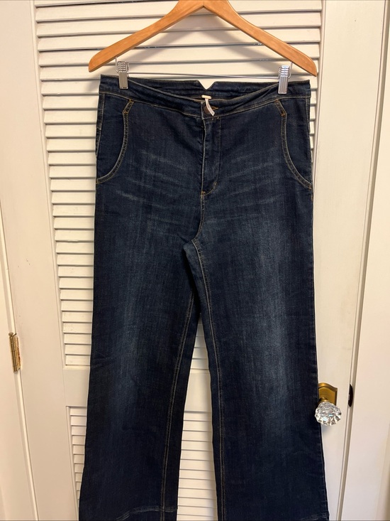Free People Denim - Free People Dark Indigo Wide-Leg Jeans